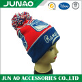 Wholesale customized pattern knit hat with ball